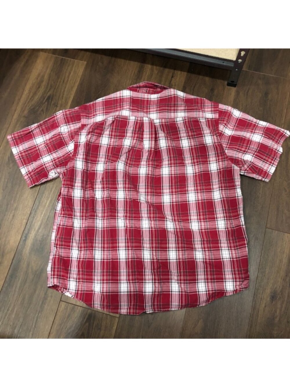Carhartt Button Down Plaid Short Sleeve Red Collared Work Shirt Mens Size XL - Picture 8 of 8